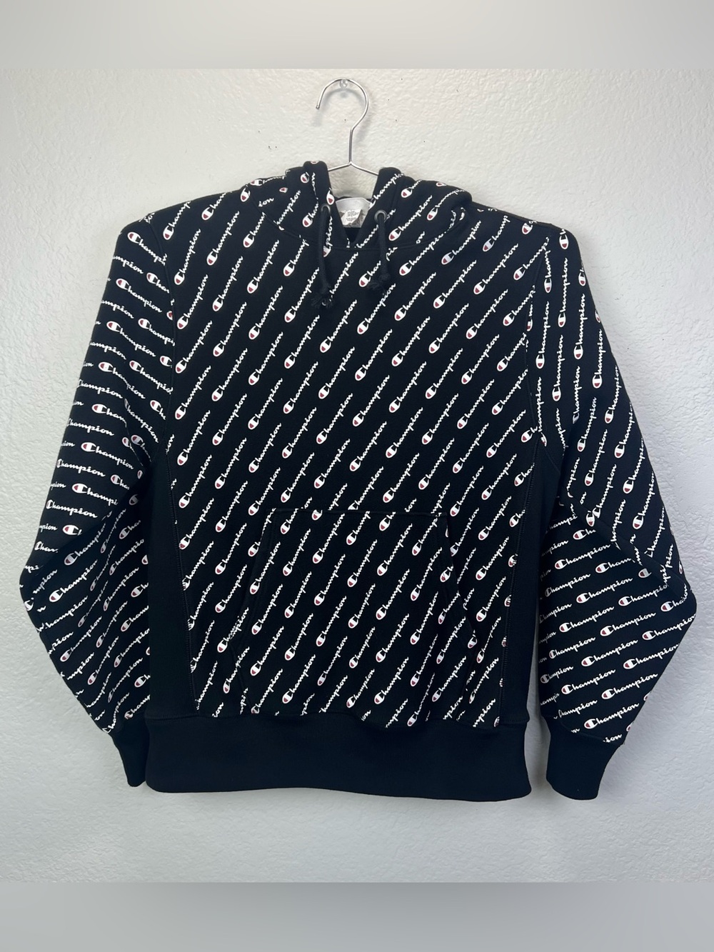 Champion Reverse Weave Men Graphic Logo Pullover Hoodie Size M